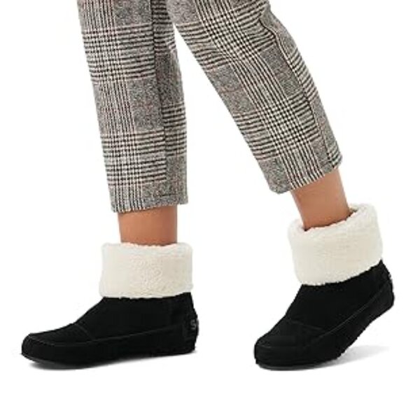 NEW Sorel Go Stumptown Booties - Suede in blac,/natural For Women 1025 4s2 - Picture 1 of 10
